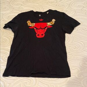Adidas Black Tee with Red Bull Design